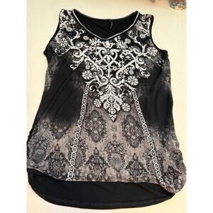 Skinny Minnie Tank Top M | Rockabilly Boho Western Coastal Cowgirl Ruched Bling